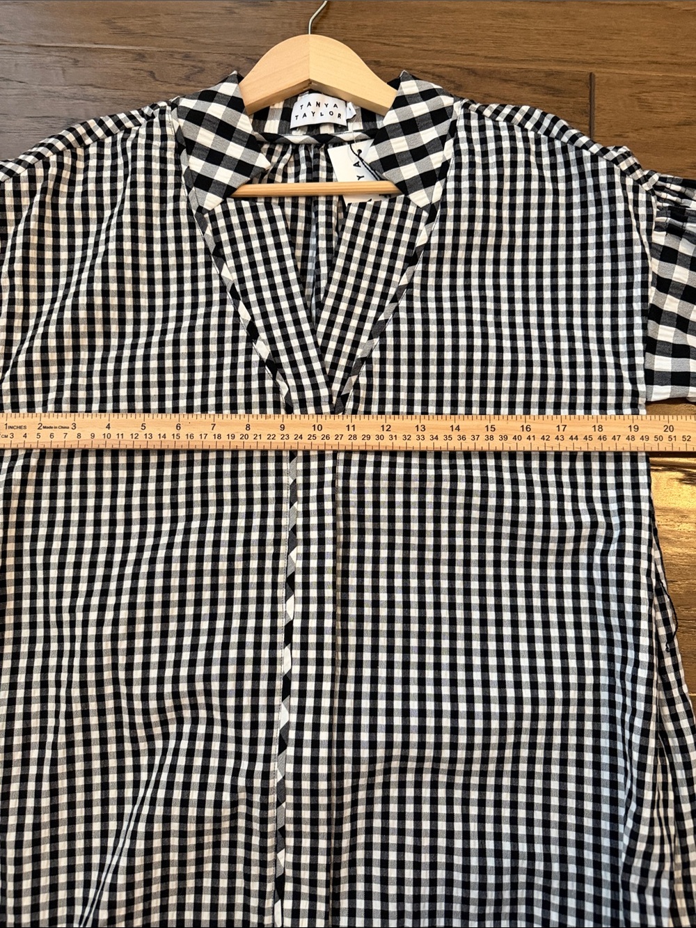 Tanya Taylor Rio Gingham Tie-Waist Shirtdress Black White 4 - Picture 13 of 16